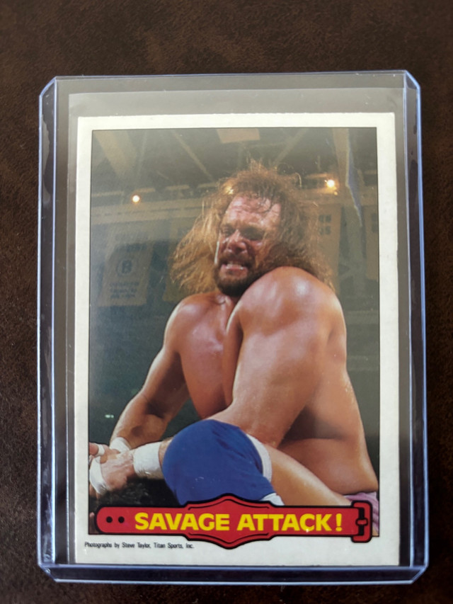 1985 OPC WWF WWE Wrestling Randy Macho Man Savage Rookie Card  in Arts & Collectibles in City of Toronto