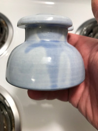 Vintage Sky Blue Coloured Porcelain Ceramic Insulator. 