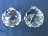 Pair of 1 1/2 inch Hanging Leaded Crystal Ball Prisms Window