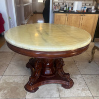 Stunning Round Marble Pedestal Table 