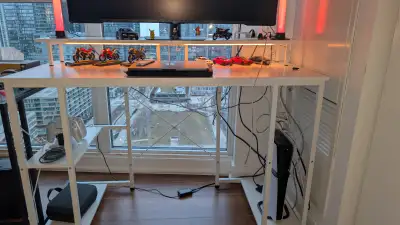 48" Gaming Desk with LED Lights – Excellent Condition, View more