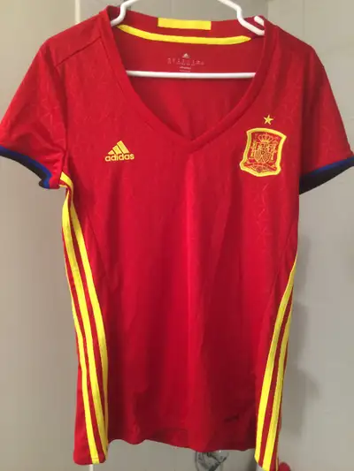 Adidas brand new climacool Spain soccer jerseys. Assorted sizes available. $15 each. Women's size me...