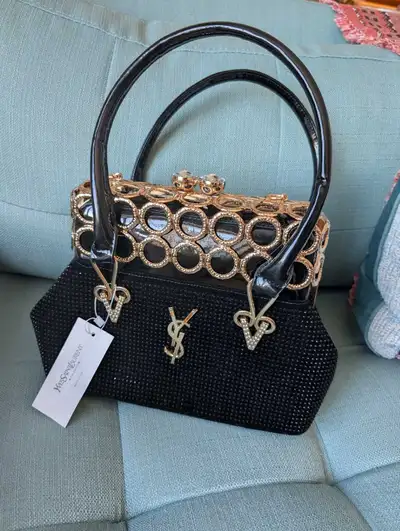 Stunning Black Evening Purse – Glamorous YSL-Inspired Design!, View more