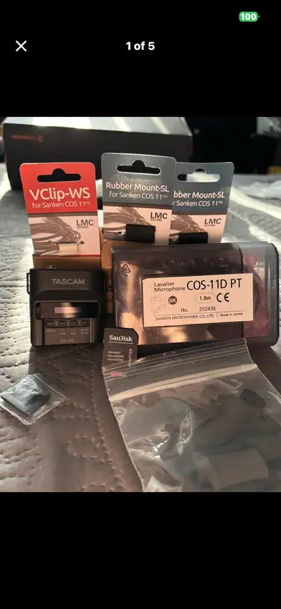 Unused Sanken COS-11D Mic + Tascam DR-10L Recorder Kit, View more