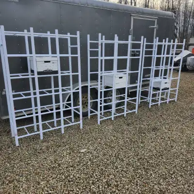 3 x White Plastic Shelving Units, View more