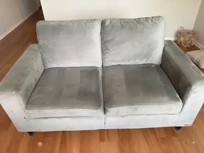 Dusty Blue Velvet Loveseat, View more