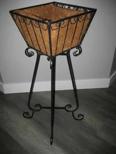 Wrought Iron Plant Stand-New Condition -Black, View more