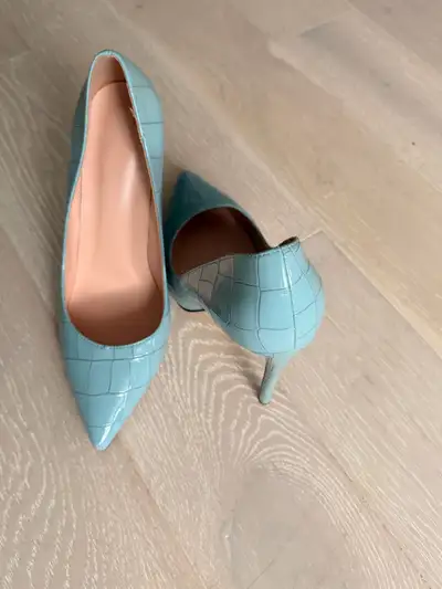 Blue Crocodile Embossed Stiletto Pumps, View more