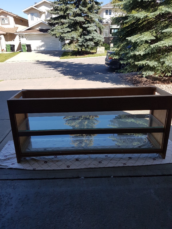 Oak Glass Bar Display Hutches & Display Calgary
