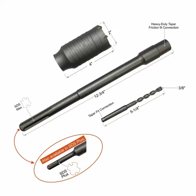 2 inch SDS Max Concrete Carbide Hole Saw Core Bit Taper Fit in Power Tools in City of Toronto - Image 3