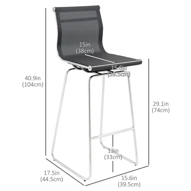 DUO Bar Stool Pub Chair Dining Stool w/ Backrest Steel Legs in Chairs & Recliners in Markham / York Region - Image 4