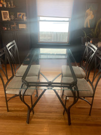 Glass top Dining Table & 4 chairs 