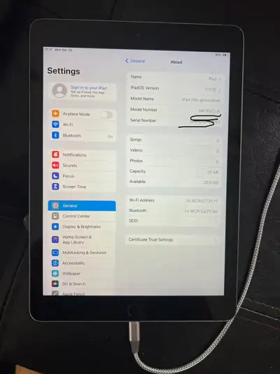 iPad 6th gen 32gb wifi,$120, View more