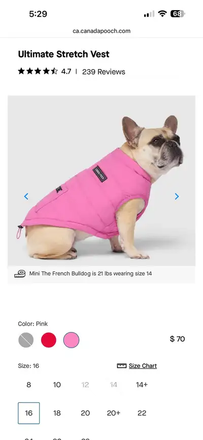 Canada Pooch Vest, View more