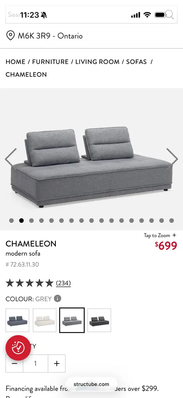 Structube Chameleon Customizable Sofa  in Couches & Futons in City of Toronto - Image 7