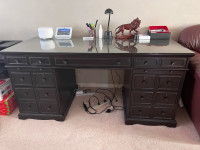 Bombay company executive desk with glass top