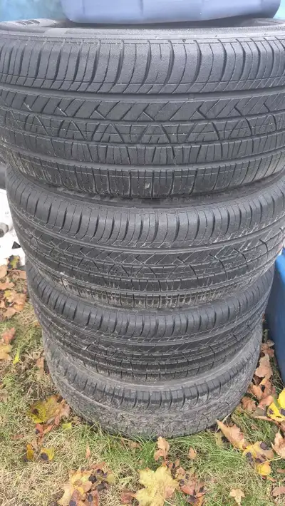 Tires and rims 5 bolt universal fit rims. And tires in good shape. 150 OBO