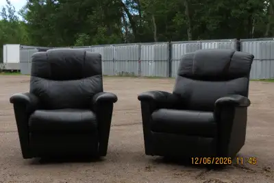 High quality reclining leather chairs and modern style reclining/convertible 7foot sofa/guest bed. T...