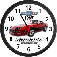 1987 Chevrolet Camaro IROC-Z (Dark Red Metallic) Wall Clock