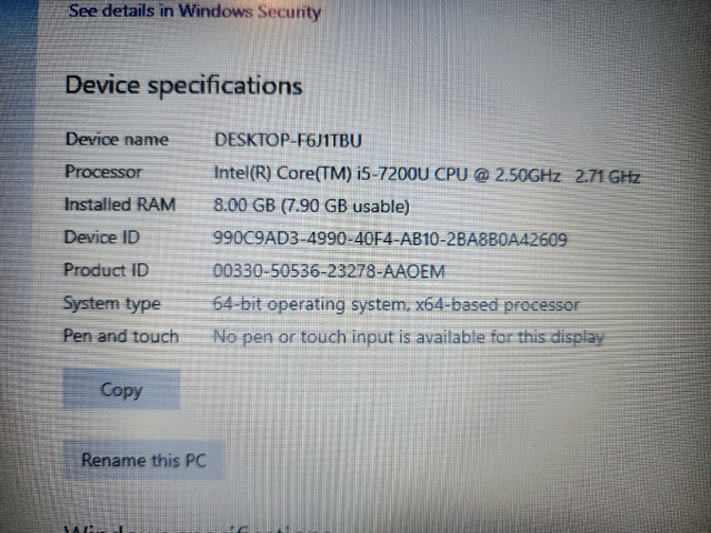 HP ProBook 470 G4 Win10 Pro i5-7th 8GB RAM 256SSD NO SOUND in Laptops in Markham / York Region - Image 2