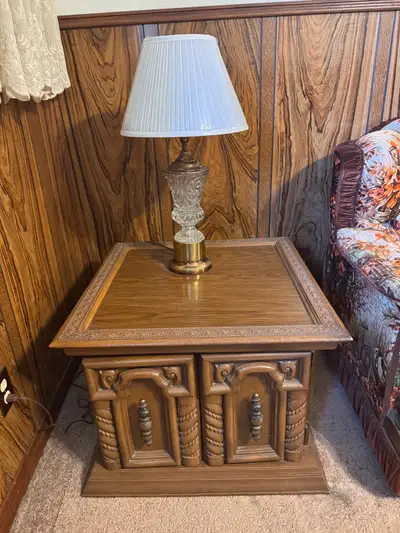 Vintage Carved End Table / Accent Cabinet, View more