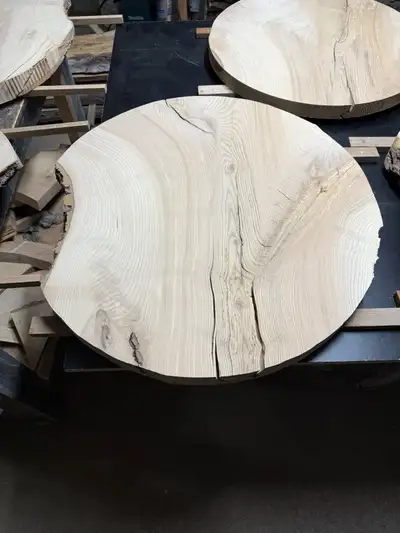 Round Live Edge Ash Top, View more