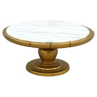 James Mont style Hollywood Regency Marble & Gilt Coffee Table