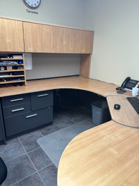 WANTED:  Artopex L-shaped corner desks with hutch 6foot x 8 foot