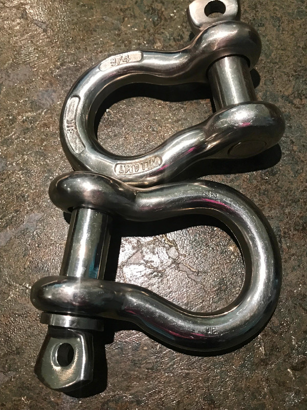 Two stanlee steel shackles for sale in Power Tools in City of Halifax - Image 2