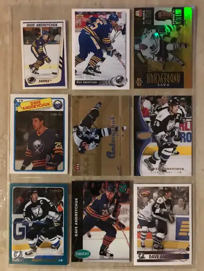 Lot de 9 cartes de hockey différentes - Dave Andreychuk, View more