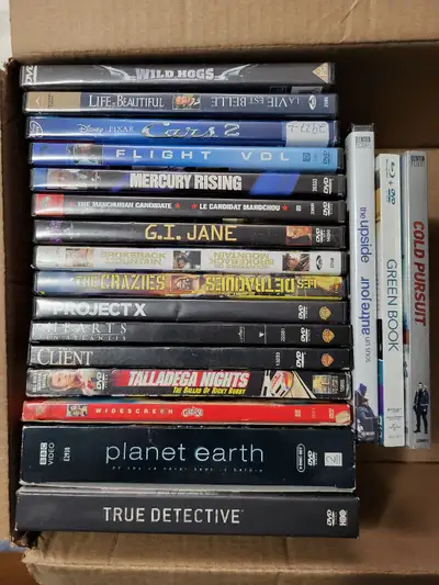 19 DVD/ BLU-RAY movies and series. See pic for titles. Movies on the right of pic are new/unopened....