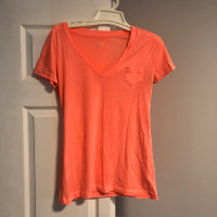 Neon Orange V-Neck T-Shirt