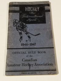 Vintage Hockey The International Sport 1946/47 Rule Book CMHA EX