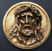 VISAGE DU CHRIST - BRONZE - VINTAGE 1940 - 13.5 cm / 600 gr.