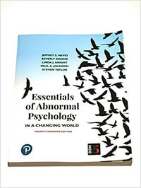 Essentials of Abnormal Psychology in a... 4th Canadian Edition