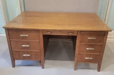 Solid Oak Accounting Desk, View more