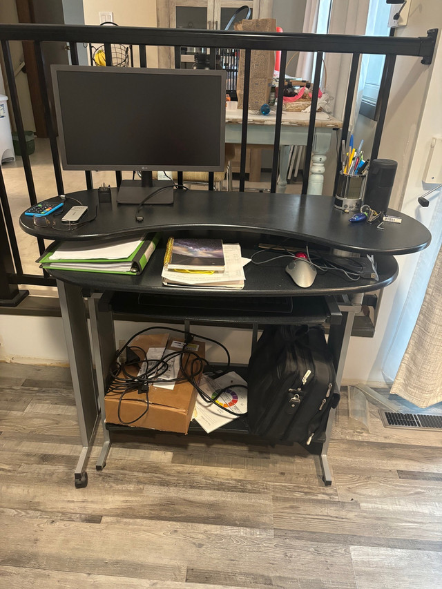 Foldable desk black in Desks in Edmonton