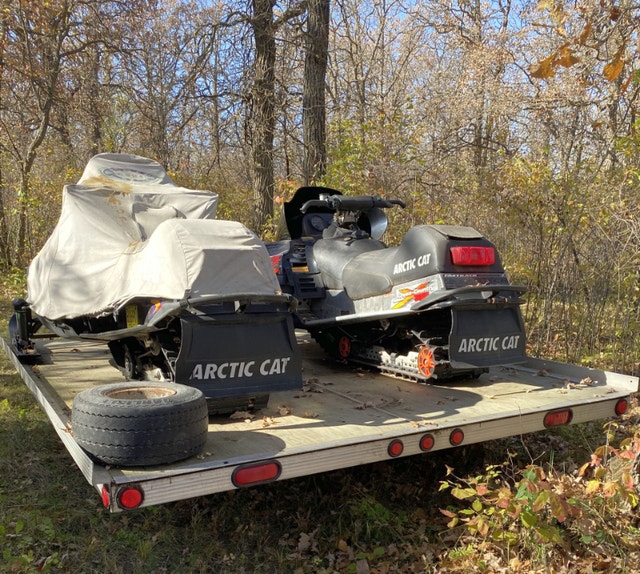 Triton XT aluminum tilt double snowmobile trailer Snowmobiles Parts, Trailers & Accessories