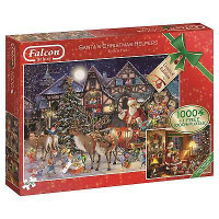 PUZZLE 1000 + 1 FREE FALCON SANTA'S CHRISTMAS HELPERS COMME NEUF