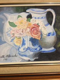 Jugs and flowers painting