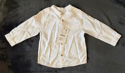 Zara White Button-Up Shirt – Size 12–18 Months – New, View more