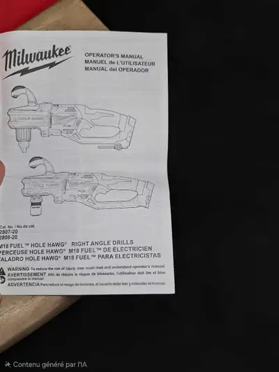 Perceuse d'angle Milwaukee M18 FUEL Hole Hawg Quik-Lok (2808-20, View more