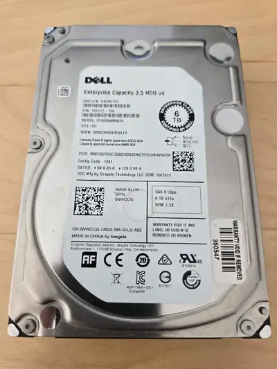Dell Enterprise Capacity 6TB SAS 3.5 HDD v4, View more