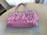 Fringe pink Handbag  NEVER USED purse