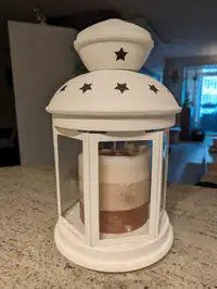Ikea Lantern with Candle - Large White