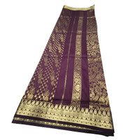 Purple and Gold Saree - Unstitched- NEW !