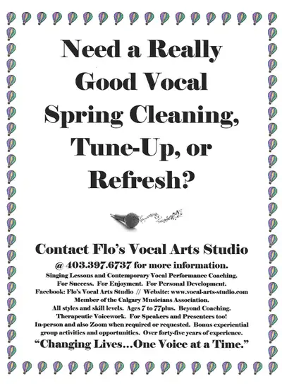 OPENINGS NOW AVAILABLE / FLO'S VOCAL ARTS STUDIO /  SPRING TERM., View more