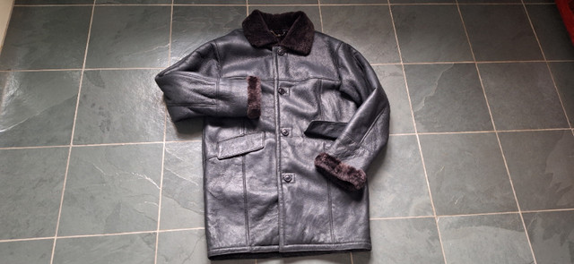 CANPEL Manteau vrai cuir fourrure / Shearling Leather Coat dans Hommes  à Drummondville - Image 2