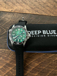 Deep blue automatic divers watch