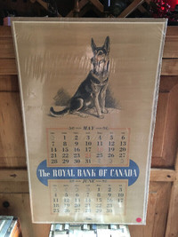 1939 Royal Bank of Canada Calendar Page - German Shepherd